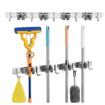 MACLEAN WALL ORGANIZER FOR GARDEN TOOLS AND MOPS, STEEL, WITH HOOKS, MAX LOAD 20KG, WIDTH 49CM MC-184
