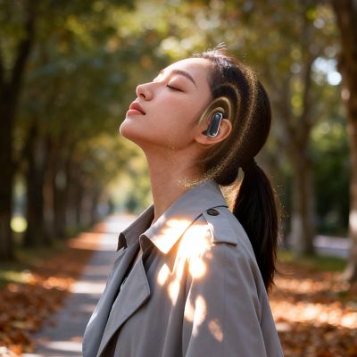 8. Dudao U17Z Bluetooth 5.3 OWS Headphones with Ear Hooks - Black