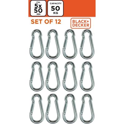 14. STEEL CARABINER 12 PCS BLACK + DECKER