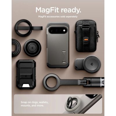 9. Spigen Tough Armor Mag MagSafe Case for Google Pixel 11 - Dark Gray