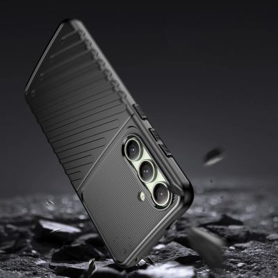 4. Thunder Case for Samsung Galaxy S24 FE Silicone Armored Cover - Black