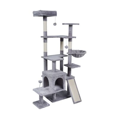 Cat scratching post 75x40x152 cm, gray, REBEL ANIMALS