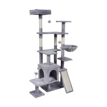 Cat scratching post 75x40x152 cm, gray, REBEL ANIMALS