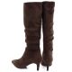 9. Women's insulated ankle boots with a low heel, suede, brown, Sergio Leone BT-65