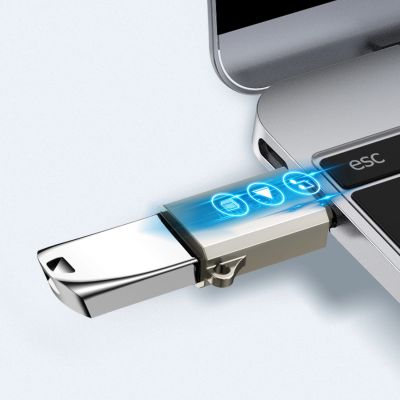 2. Joyroom S-H151 USB-C (male) / USB-A (female) Adapter with Lanyard Eyelet - Silver