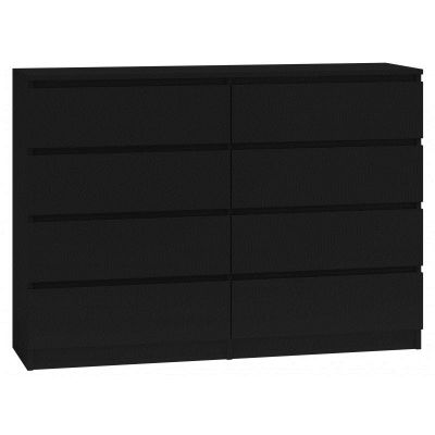 M8 MALWA CHEST OF DRAWERS 140CM 8 DRAWERS BLACK