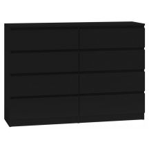 M8 MALWA CHEST OF DRAWERS 140CM 8 DRAWERS BLACK