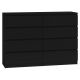 M8 MALWA CHEST OF DRAWERS 140CM 8 DRAWERS BLACK