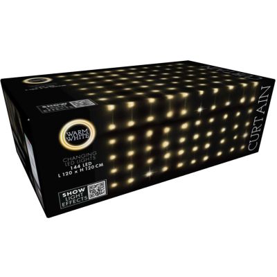 23. CHRISTMAS TREE LIGHTS LIGHT CURTAIN OUTSIDE/INTERNAL 144 LED 120X120CM WITH REMOTE CONTROL WARM WHITE