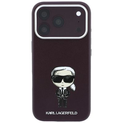 4. Karl Lagerfeld Smooth Ikonik Sketch MagSafe case for iPhone 18 Pro / 17 Pro - burgundy