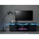 5. EVA TV cabinet with electric fireplace 180x40x52 black/gloss black