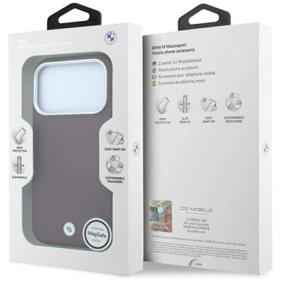 8. BMW Sign Inclined Deboss Letters MagSafe case for iPhone 17 Pro Max / 18 Pro Max - burgundy