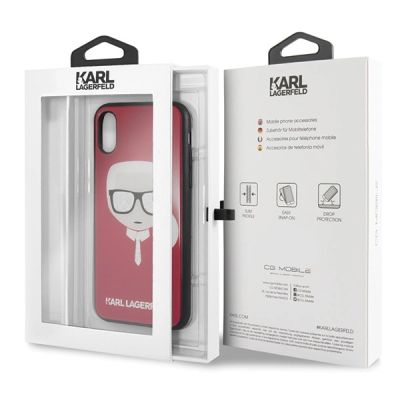 7. Karl Lagerfeld Iconic Glitter Karl`s Head iPhone X / Xs Case - Red