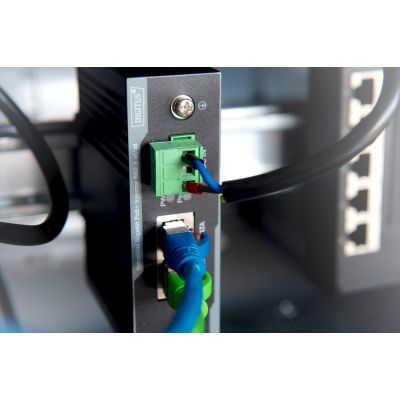 13. Industrial PoE+ power supply. Gigabit, 802.3 af/a