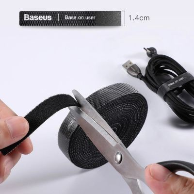 16. Baseus Rainbow Circle hook and loop Straps - Velcro tape Velcro cable organizer 3m black (ACMGT-F01)