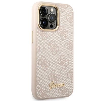 4. Guess 4G Vintage Gold Logo case for iPhone 14 Pro - pink