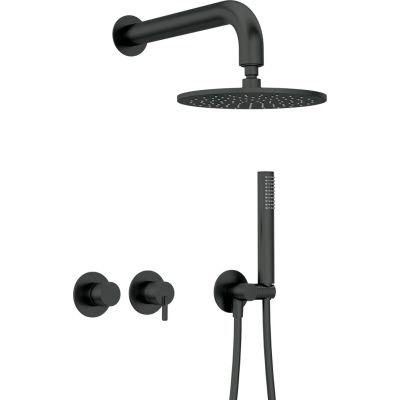 Concealed shower set with shower head - with horizontal tap