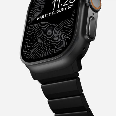 8. NOMAD Titanium Band - titanium bracelet for Apple Watch 46mm/49mm (black hardware) V2