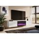 3. SLIDE 200K TV cabinet with electric fireplace 200x40xH37, all in white gloss
