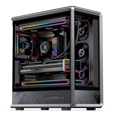 10. Jonsbo D401 PC Gehäuse, Midi Tower, ATX, Tempered Glass - black