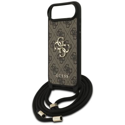 5. Guess 4G Big Logo Cord Stap Crossbody Case for iPhone 17 Air - Brown