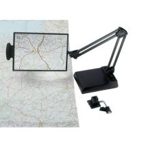 Table-top magnifier mounted on a tabletop