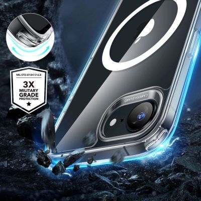 4. ESR Classic Hybrid Halolock MagSafe Case for iPhone 16e / 17e - Transparent