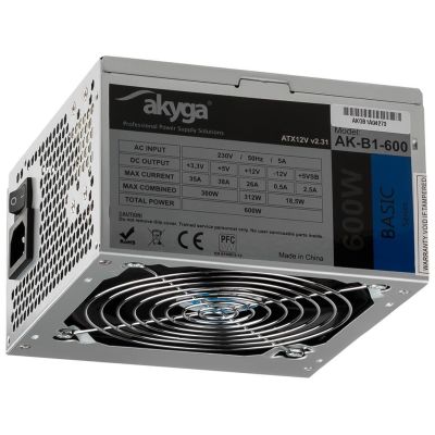 9. Akyga Basic AK-B1-600 Power Supply (600 W; Passive; 120 mm)
