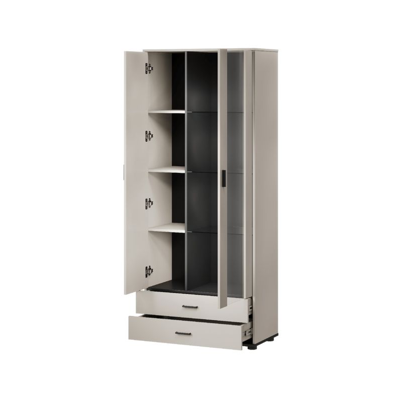 3. Display cabinet S6 SOHO 80x41x192 cashmere+black