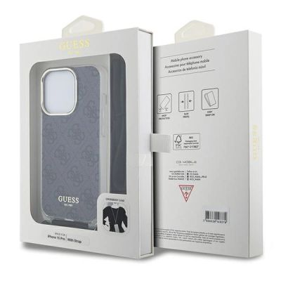 7. Guess Crossbody Cord 4G Print case for iPhone 15 Pro Max - black