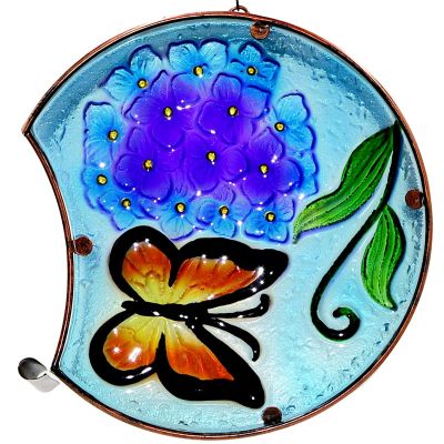 23. GARDEN DECORATION 22.5x8x22CM STAINED GLASS HANGING LANTERN