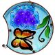 23. GARDEN DECORATION 22.5x8x22CM STAINED GLASS HANGING LANTERN