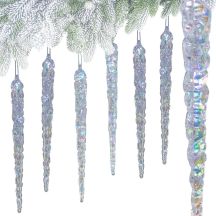 Iridescent Icicles Hanging Decoration 17.5 cm 6 PCS