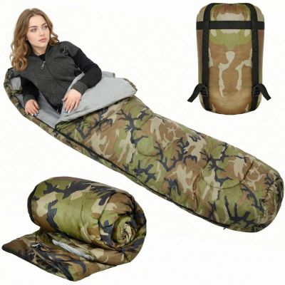4. CAMO TOURIST SLEEPING BAG 210x80x50CM WITH ENERO CAMP COMPRESSION