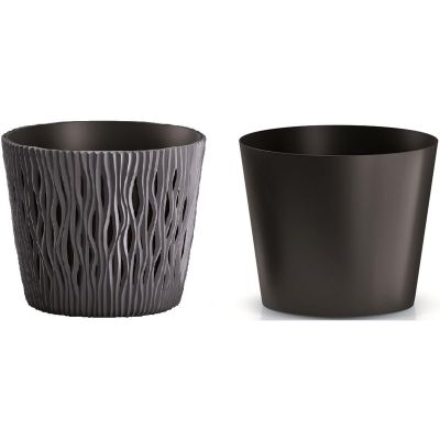 4. SANDY ROUND POT DIAMETER 22 CM ANTHRACITE