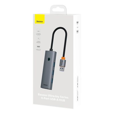 10. Baseus UltraJoy Series USB-A hub 4xUSB-A 3.0 1xUSB-C 5V - gray
