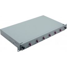 19" Fiber Optic Splice Box 6 x LC Duplex OM4, Splice Terminated, Gray