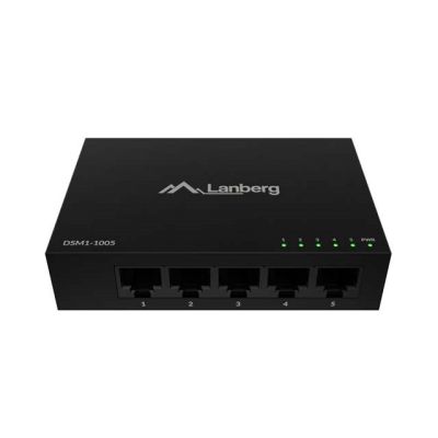 4. LANBERG SWITCH DSM1-1005 5X1GB/S UNMANAGED GIGABIT ETHERNET DESKTOP 12V (METAL HOUSING)