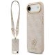 Guess 4G Strass Logo & Big Strap Metal Buttons MagSafe Case for iPhone Air - Pink