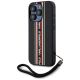 Karl Lagerfeld Saffiano Athleisure Stripes Cord iPhone 15 Pro Max Case - Red