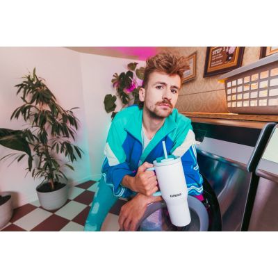 21. Kambukka Rio Tumbler 950ml Frosty Coconut Thermo Mug with Telescopic Straw