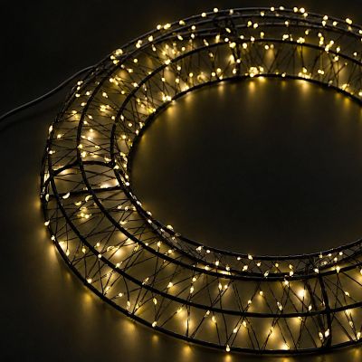 3. Decorative Christmas LED Wreath, Tire Design, 480 LEDs, 38 cm, Black