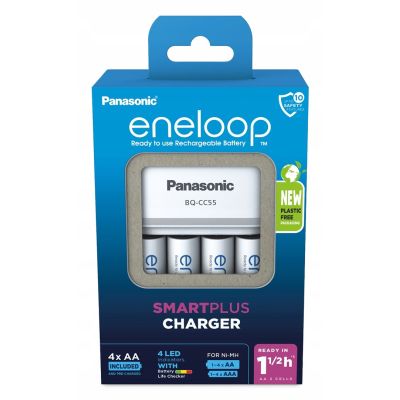PANASONIC SMARTPLUS CHARGER + 4x AA ENELOOP 2000 mAh