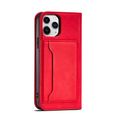 6. Magnet Card Case for iPhone 12 Pro Max Pouch Card Wallet Card Holder Red