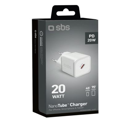 2. SBS TETRGAN1C20W 20W GaN Wall Charger with Power Delivery - White
