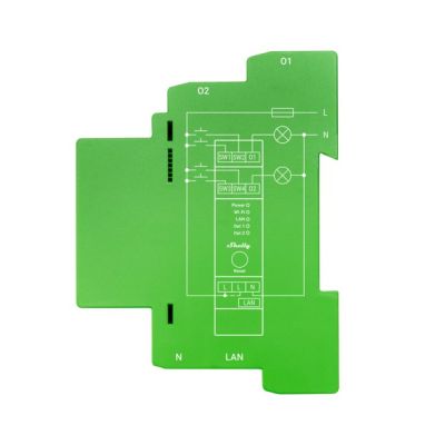 2. Shelly Pro Dimmer 2PM Built-in Light Dimmer Blue, Green, Gray