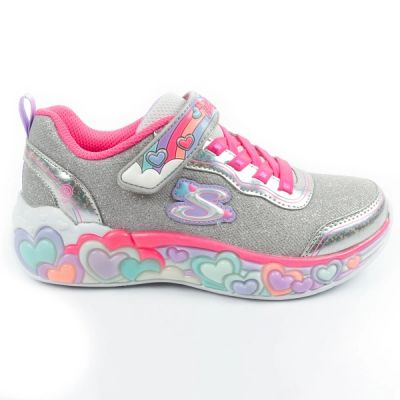 11. Skechers S Lights LED Children's Velcro Shoes for Girls Gray