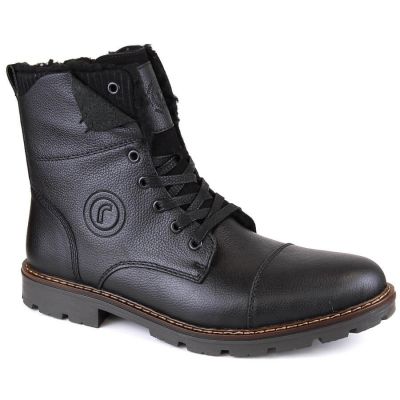 21. Rieker M RKR296A wool-lined leather ankle boots, black