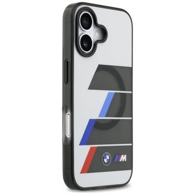 4. BMW M IML Metal Buttons Tricolor Lines MagSafe Case for iPhone 17 - Gray