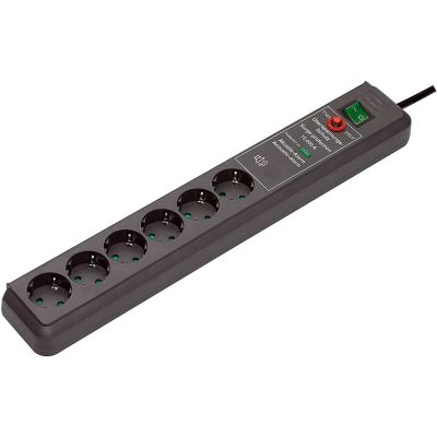 Brennenstuhl Secure-Tec Surge Protection 15.000 A Black 6 x Mains Socket 3 m